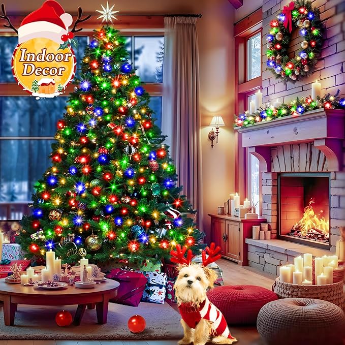 KNONEW 403ft 1000 LED String Lights Outdoor Christmas Lights 8 Modes & Timer Fairy Light Plug in Waterproof LED String Lights for Xmas Yard Tree Wedding Party Holiday Decorations (Multicolor)