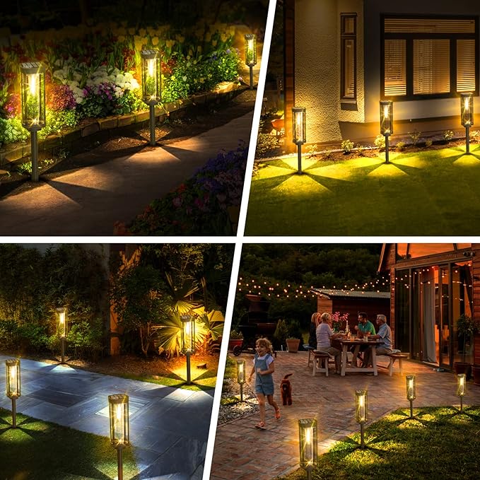 Solar Pathway Lights Outdoor 8 Pack, Bright Solar Path Lights Outside Waterproof, Sidewalk Lights Solar Powered Landscape Light for Walkway Driveway Lawn Patio Yard Garden
