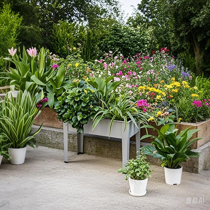 Raised Garden Bed, Garden Raised Planter Box with Legs, Galvanized Garden Planter for Herbs and Vegetables (24" Grey)