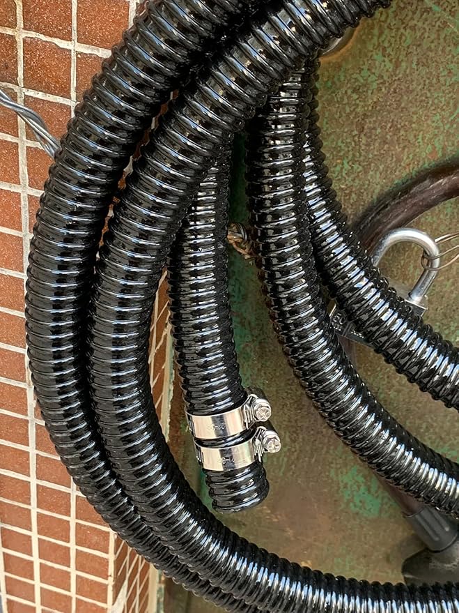 Pond Tubing 1 1/4 Inch Id Flexible Plastic Corrugated Water Sump Pump Drain Hose10Ft,Black