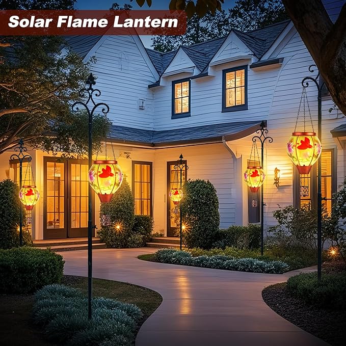 Cardinal Solar Hot Air Balloon Lantern,Outdoor Decor with Flame Lights Waterproof, Hanging for Garden Yard Lawn Patio, Unique Gifts for Women Mom Grandma Gardener for Mother'Day Christmas