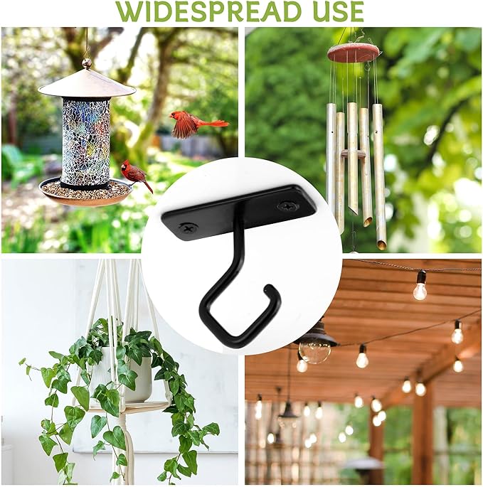 Ceiling Hooks for Hanging Plants: Iron Plant Bracket for Wall Mount - Metal Plant Hanger Indoor Hooks - 8 Pack