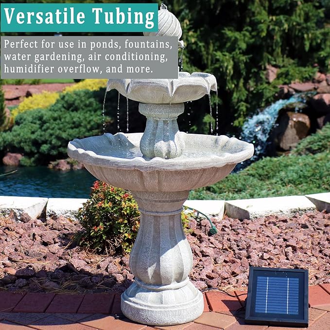 Black Vinyl Tubing 1/4” ID × 3/8” OD - 10 Feet PVC Flexible Plastic Tube Hybrid Hose, Transfer Water Air Oil for Pond Fountain Garden, Non-toxic and BPA free