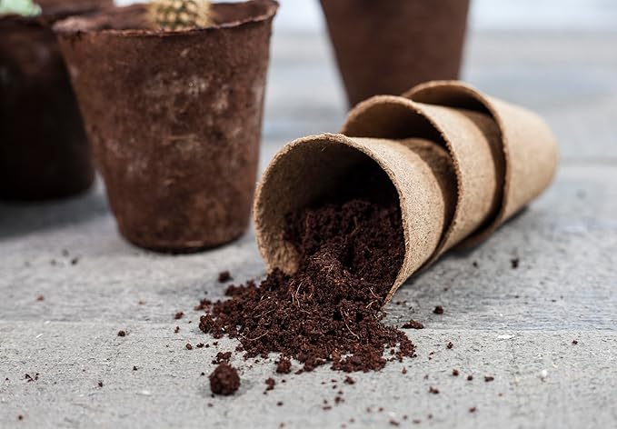 Daniel's Plants 3" Naked Pots | Natural Plantable Seed Starter Pots | OMRI-Listed Biodegradable Pots for Seedlings | Enhanced Drainage & Aeration | Earth Friendly - Peat Free | 16 Pack 3 Inch Round