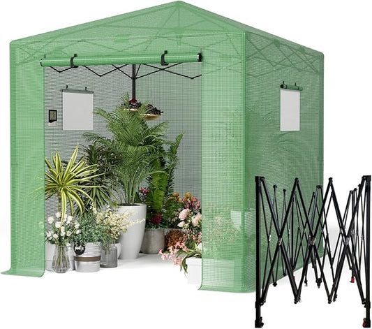 Pop Up Greenhouse 8x12FT, Pop Up Green House for Outdoors, Portable Greenhouses, Walk-in Greenhouses, Popup Greenhouse Kit, Easy Set Up