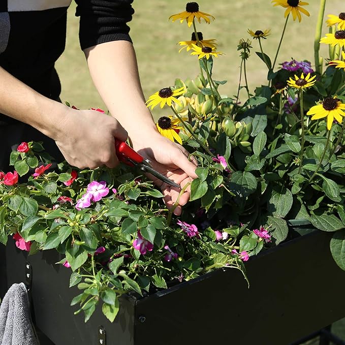 MIXC Metal Raised Garden Beds with Legs, Elevated Planter Boxes Outdoor Raised for Gardening, Large Planter Box for Vegetable Flower Herb