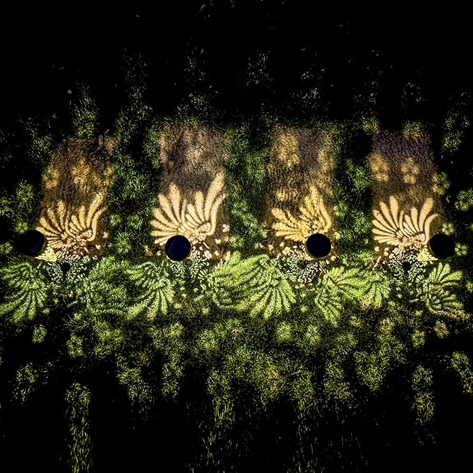 4-Pack Hummingbird Outdoor Decor Solar Pathway Lights, Metal Landscape Lighting for Outside Use: Patio, Yard, Lawn, Backyard, Walkway, Driveway – Gifts for Women, Mother, Grandmother