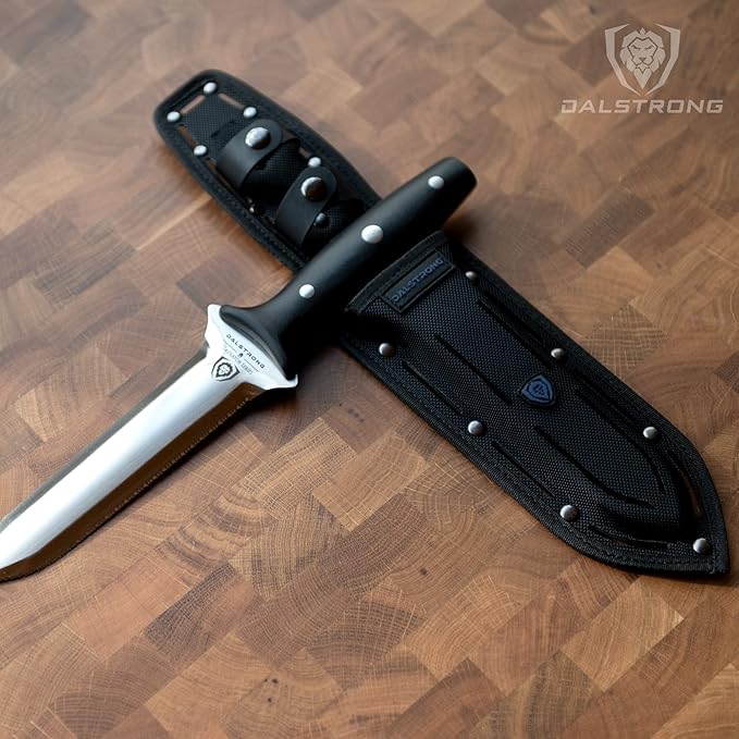 DALSTRONG Hori Hori Garden Knife - 6.5 inch - Straight Edge + Serrated Edge - Gladiator Series Elite - Forged German Steel - Sheath Guard Included - Weeding, Cutting, Digging, Planting - NSF Certified