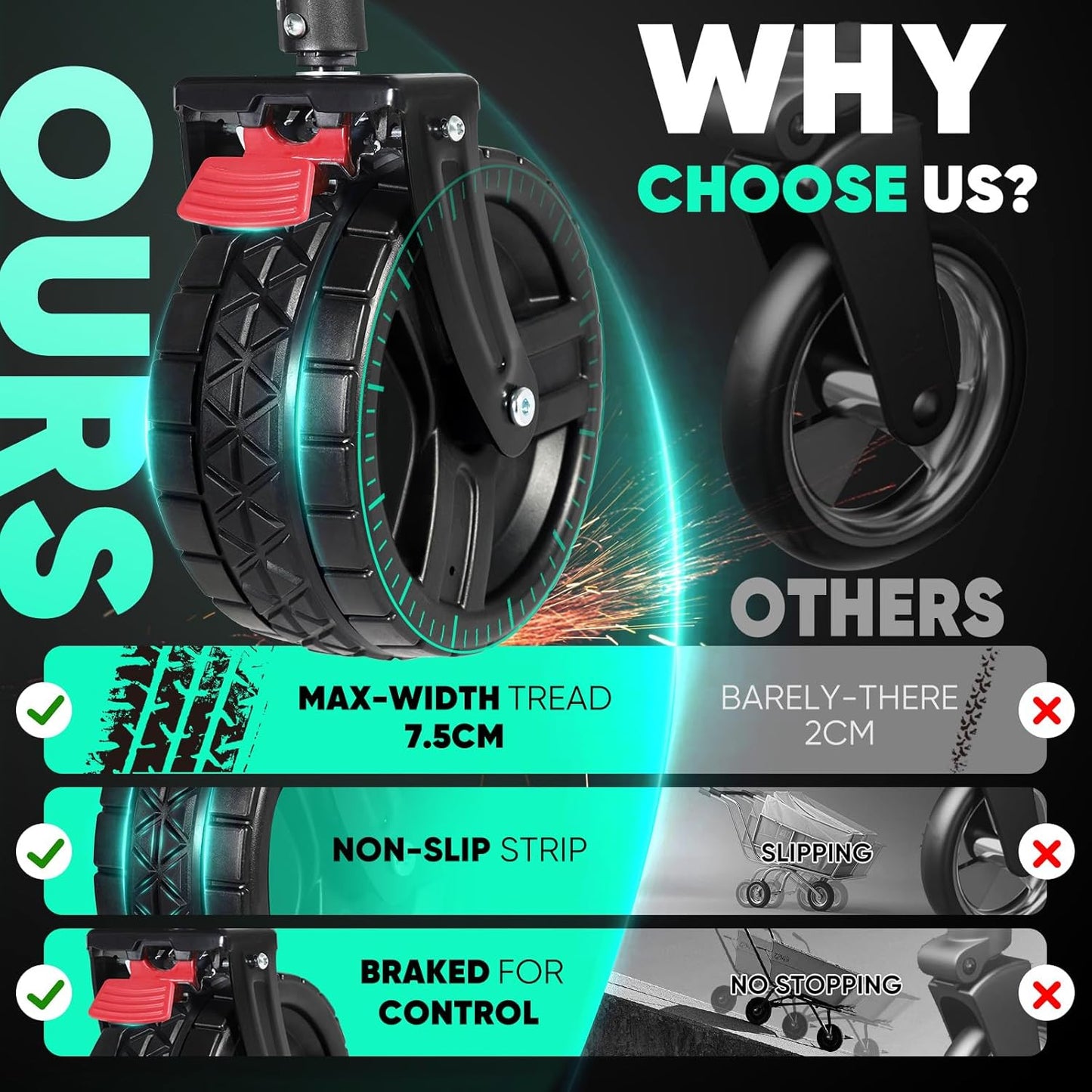 Collapsible Wagon Cart with Big All-Terrain Beach Wheels, Foldable Heavy Duty Wagons with Cup Holders, Utility Carts for Camping, Garden, Outdoor, Grocery, Sports. Grey