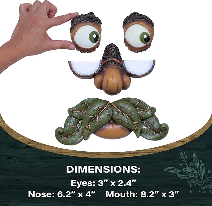 Tree Faces Decor Outdoor – Tree Hugger Yard Art Garden Decoration – Unique Garden Peeker for Outdoors and Indoors – Old Man Tree Art