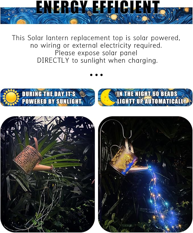 Solar Watering Can with Colorful Lighting, Waterproof Garden Decor, Birthday Gifts for Mom Grandma (Cat, 32 inch Shepherd Hook)