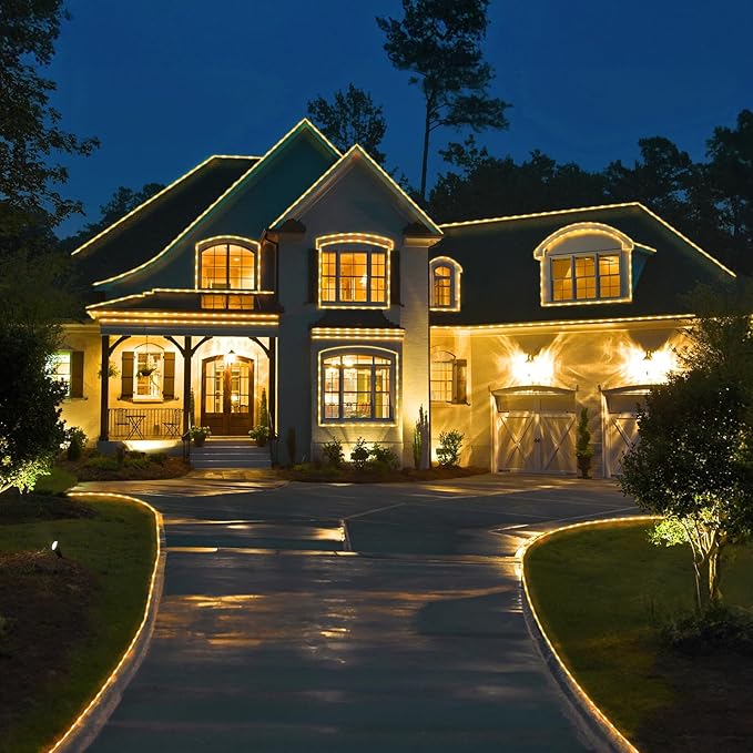 LED Rope Lights Outdoor String Lights,100ft 300LED Flexible Tube Lights Connectable Fairy String Light Plug in Waterproof 8 Modes for Indoor,Outside Home,Yard,Pool,Wedding,Garden,Patio Holiday Decor