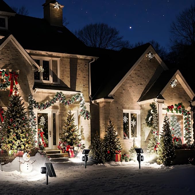 JSOT Outdoor Spotlights - Solar Spot Light Solar Lights Outdoor Waterproof Landscape Spotlights Decoration for Outside Garden Yard Driveway Tree (Cool White, 2 Pack)