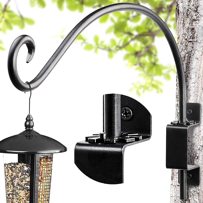 AJART Bird Feeder Hangers Outdoor: 12-Inch Swivel Hanging Plant Bracket for Indoor Wall Mount - Swivel Plant Hook for Flower Basket