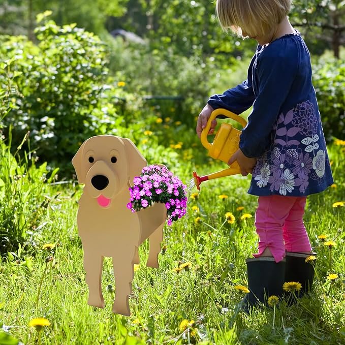 Golden Retriever Dog Planter Plant Pots,Cute Garden Dog Flower Planter,Dog Planters Birthday Gifts for Women,Office,Indoor/Outdoor Decor(9.45 * 7.17 * 13.82in)