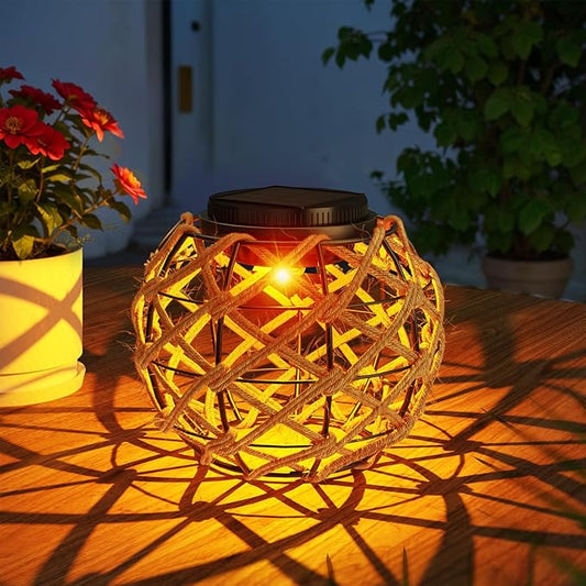 JSOT Solar Hanging Lights - Outdoor Lanterns Solar Light for Outside Hanging Lanterns Decorative Gifts for Women Front Porch Patio Yard Garden Tree Warm White 1 Pack