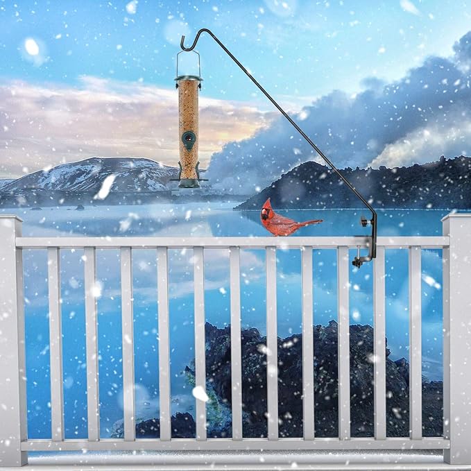 Ashman Deck Hook 32-Inch (1 Pack), Double Forged Solid Metal Single Piece Rod, Ideal for Bird Feeders, Plant Hangers, Coconut Shell Hanging Baskets, and Lanterns.