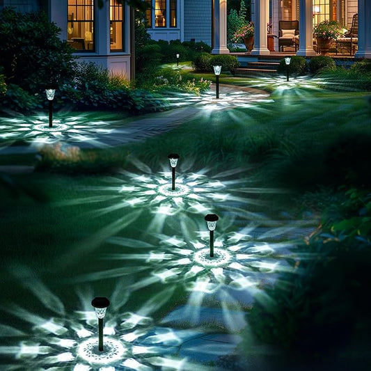GIGALUMI Solar Outdoor Lights,Solar Lights Outdoor Waterproof 12 Pack,Cool White Solar Pathway Lights for Outside,Outdoor Lights Solar Powered Garden Decoration for Pathway,Patio,Lawn,Yard