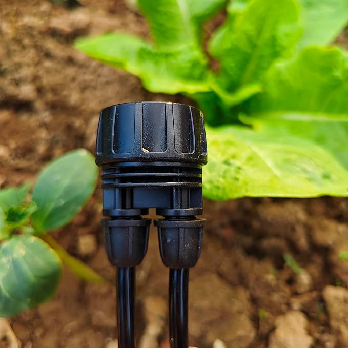 Drip Irrigation Hose Connectors,1/4 Inch Drip Irrigation Tubing x 3/4 FHT Swivel Lock Barbed Dual Hose Adapter, Convert 3/4" Garden Hose to 1/4" Drip Irrigation Parts-5 Pack