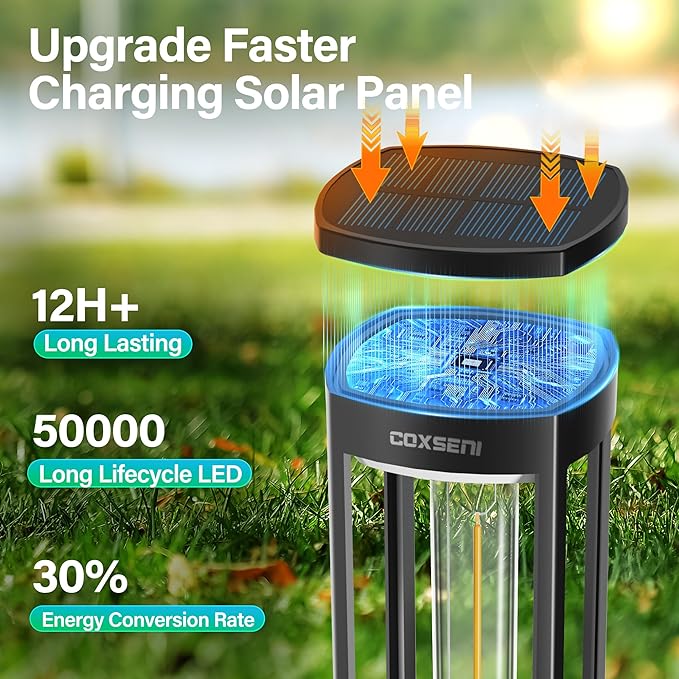 Solar Pathway Lights Outdoor 6 Pack, Bright Solar Path Lights Outside Waterproof, Walkway Light Solar Powered Landscape Lights for Driveway Lawn Patio Sidewalk Yard