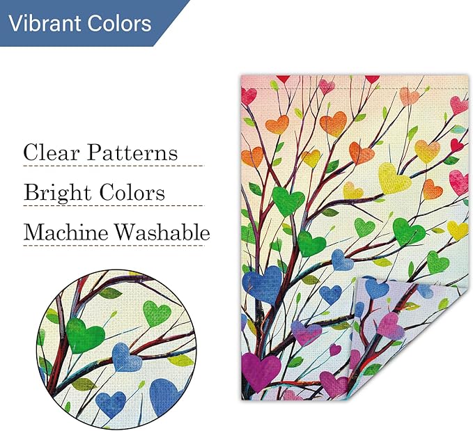 Louise Maelys Rainbow Tree Garden Flag Pride Month Love Heart 28x40 Inch Double Sided Welcome Large Burlap Gay Pride Lesbian LGBTQ Yard Outdoor Sign Outside Home House Decor