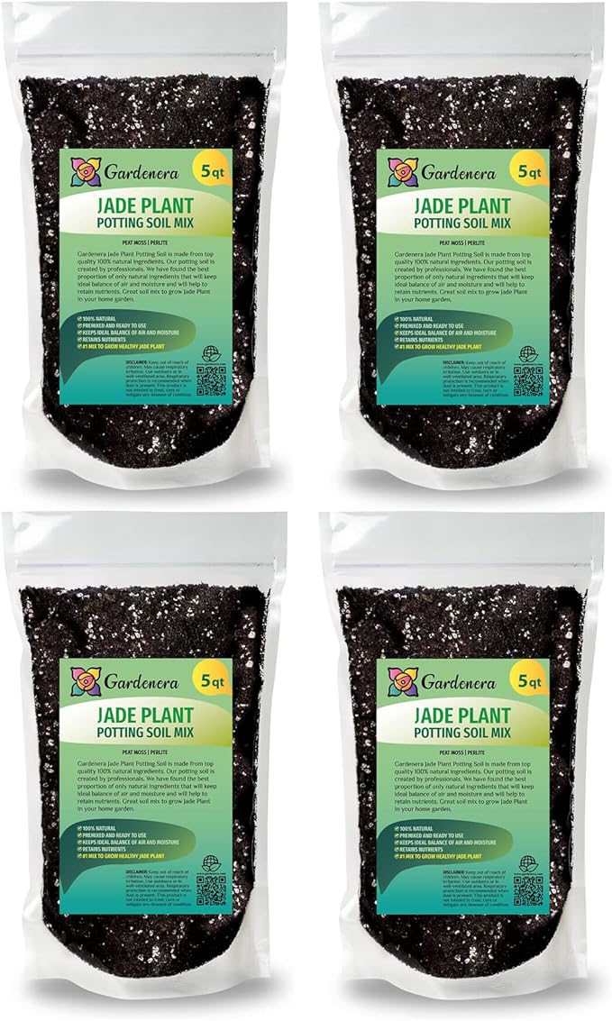 Premium Jade Plant Potting Soil Mix - 20 Quart (4 Bags of 5 Quart)
