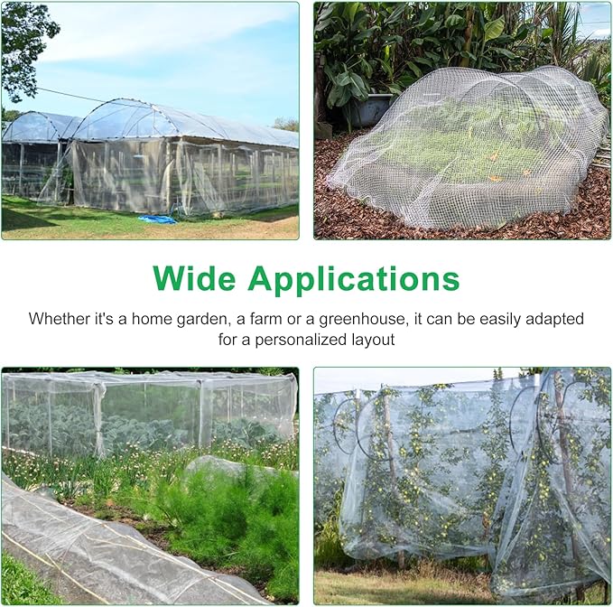 Garden Netting Pest Barrier, 6.5 X 16.4FT Insect Netting for Garden Raised Beds, Garden Bug Netting Plant Mesh for Blueberry Bushes, Figs, Plants, Vegetables Protection