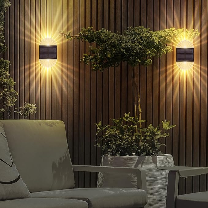 Solar Deck Post Lights, 4 Pack for Fence, Garden, Yard, Patio Decor - Outdoor Waterproof LED, Warm White