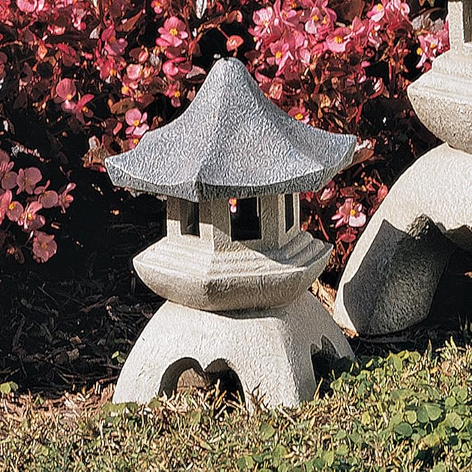 Design Toscano NG29869 Asian Decor Pagoda Lantern Statue, Medium, Two-tone stone