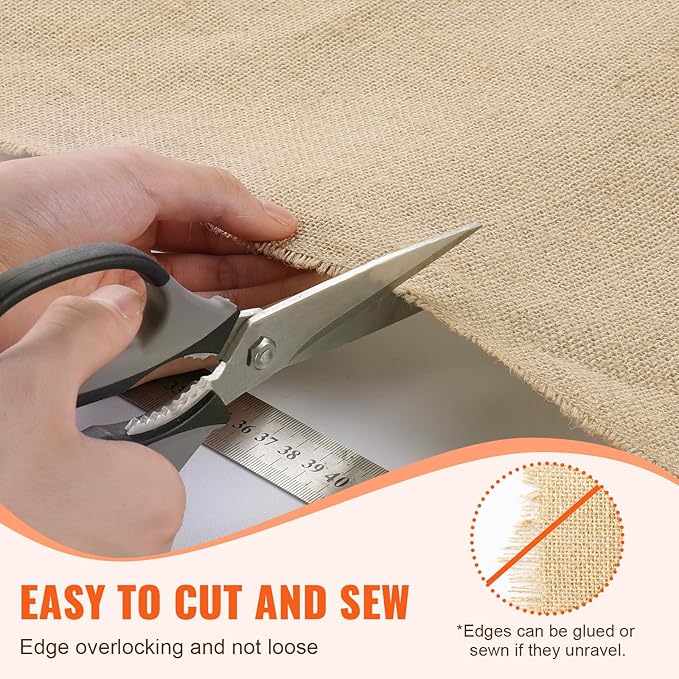 VEVOR Burlap Fabric Roll, 40” x 30 ft High Density Natural Jute Fiber Material for Outdoor Plant Care, Tree Wrap Roll, Decor, DIY Crafts, Wedding, Garden Weed Barrier, Plant & Tree Winter Covering