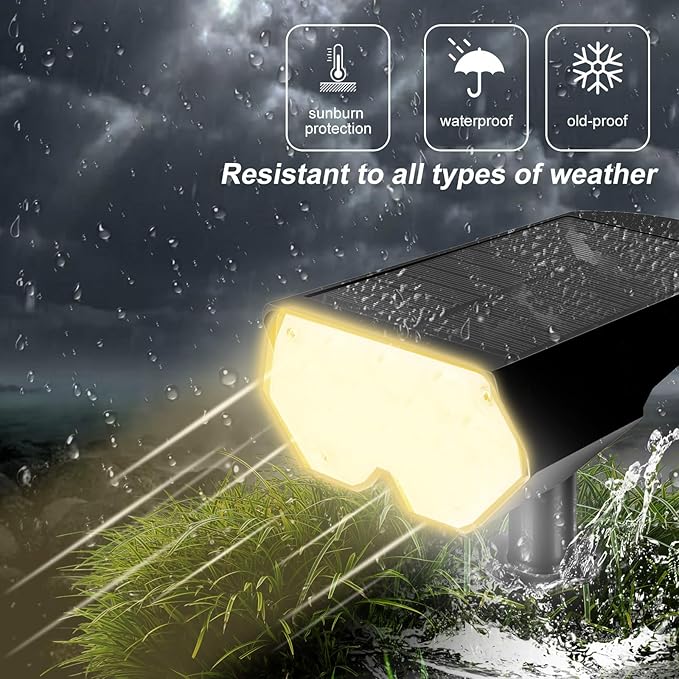 All-New Solar Spot Lights Outdoor Waterproof，20 LEDs Solar Flag Light with 2 Modes,Landscape Spotlights for Pathway, Patio, Garden, Trees ，Pool(2 Pack,Warm Light)