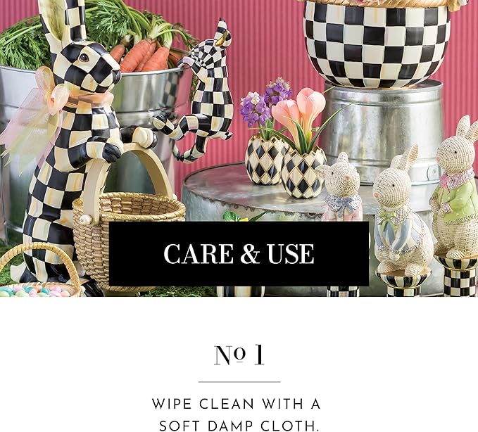 MACKENZIE-CHILDS Pot Climber, Decorative Flowerpot Hanger, Indoor and Outdoor Planter Hanging Decor, Funny Bunny