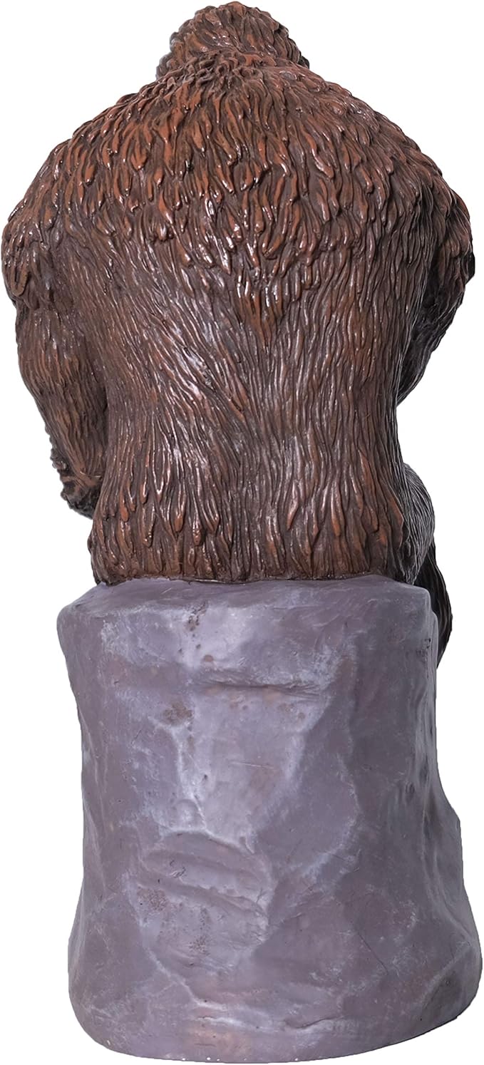 Bigfoot Thinker Garden Statue - Yeti Decorative, Sasquatch Sculpture for Patio, Deck, Office, Outdoor- Full-Color Resin (8 Inch)