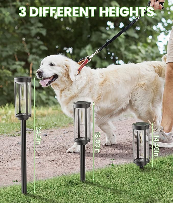 Solar Pathway Lights Outdoor, 4 Pack Bright Solar Powered Garden Lights Waterproof IP65, Long Lasting Outdoor Light for Yard Garden Walkway Landscape Lawn Patio (Cool White, 4 Pack)