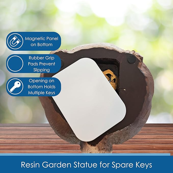 Stocky Squirrel Outdoor Hidden Key Hider and Decorative Patio, Lawn and Garden Statue