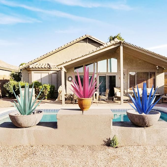 Large Tequila Rustic Sculpture, Metal Yard Art, Metal Agave Plants Outdoor Decor, Agave Metal Plants for Yard