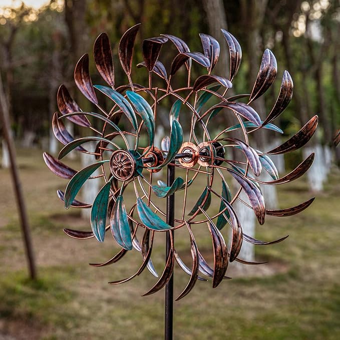 Stargarden Wind Spinners Outdoor Metal Large 360 Degrees Kinetic Wind Sculptures& Spinners Yard Art Outdoor Garden Decor