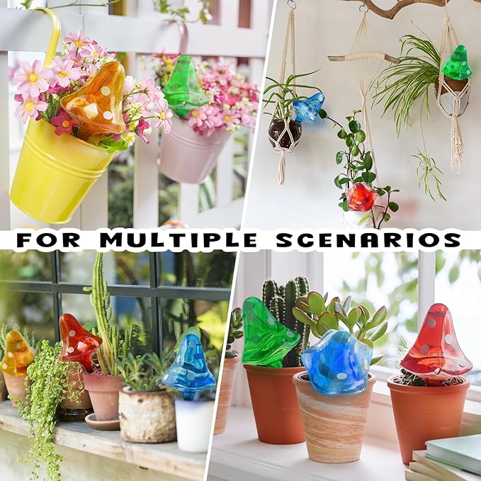 Plant Self Watering Globes Bulbs Planter Insert Automatic Plastic Watering Devices Plant Waterer Spikes for Indoor Outdoor,Self Irrigation System Lasts for One Week