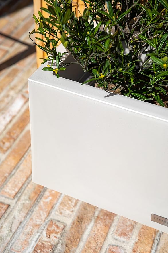 Veradek Block Series Long Box Planter - Large Rectangular Planter for Indoor or Outdoor Patio/Porch | Durable All-Weather Use with Drainage Holes | Modern Décor for Tall Plants, Flowers or Shrubs