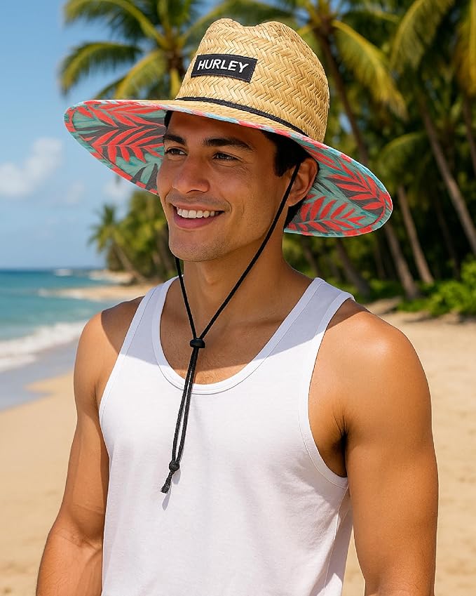 Hurley Men's Straw Hat - Bayside Lifeguard Straw Sun Hat