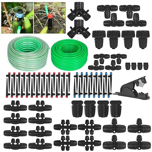 Efficient Drip Irrigation System 75FT+50FT Smart Irrigation Solution for Gardens Farms and Indoor Plants That Saves Water Resources and Improves Crop Yield