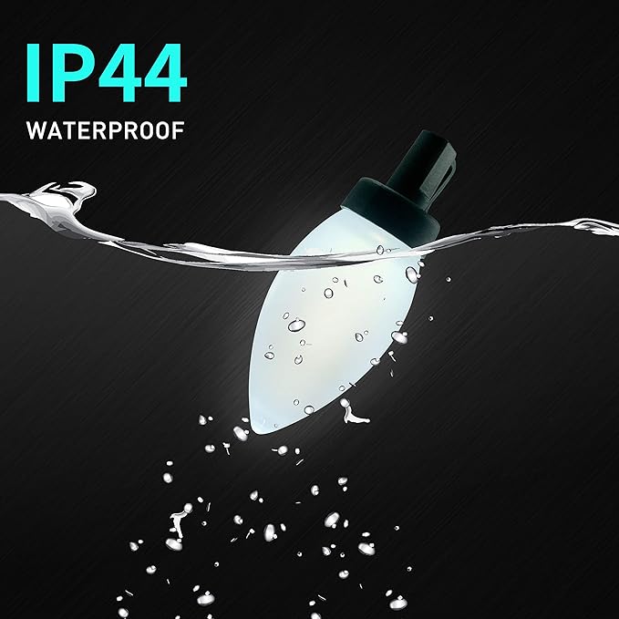 C9 Christmas Lights Outdoor 50 LED Cold White Strawberry Waterproof String Lights Xmas Tree Indoor Decoration Plug in 34.5 Feet Used for Home Festive Courtyard Patio Garden(Cold White)