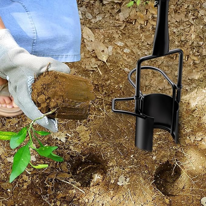 FLORA GUARD Long Handle Bulb Planter Tool, Standing Gardening Bulb Transplanter, Turf Remover Lawn Inserter - for Digging Holes