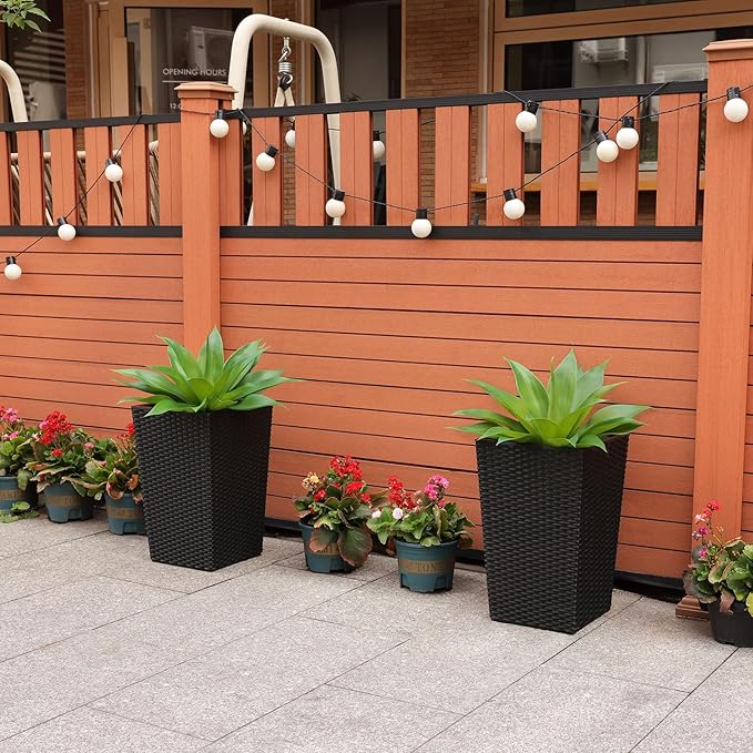 Artificial Plants Outdoor,UV-Resistant Fake Agave Succulent Plant 17 Inch Small Size Faux Succulents Stems for Indoor Realistic & Natural Home Decor Plants for Office Housewarming