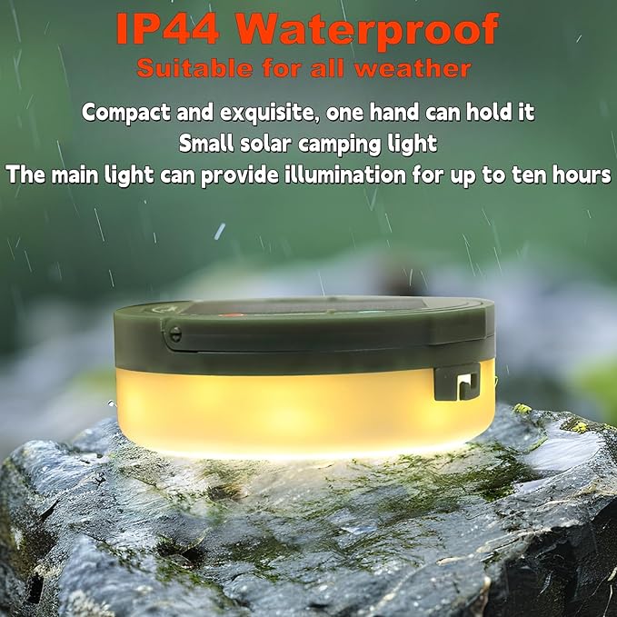 Solar Camping String Lights, 4 in 1 Remote Control Light, Outdoor Lantern Retractable Light 10 Lighting Modes, Solar Powered and USB Charging, Portable Multicolor&Warm White for Decorations