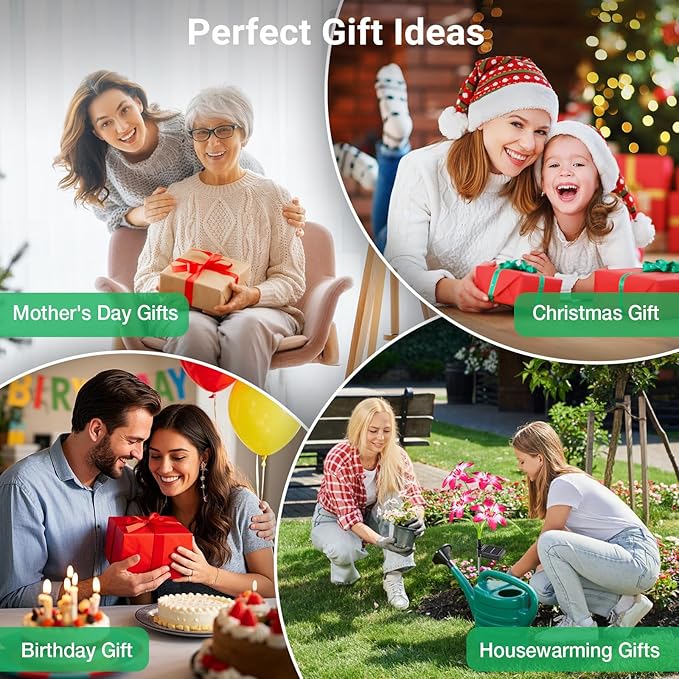 Solar Garden Lights Outdoor, 6 Pack Blooming Lily Solar Flowers Outdoor Waterproof, 7 Color Changing Bigger Solar Flower Lights for Yard Patio Outside Decorative Mom Gifts