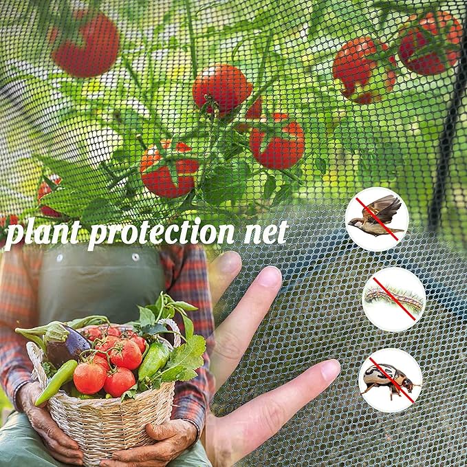 Poray Large Tunnel 8.2'x4' Plant Netting Cover, 6FT Tall Crop Cage Tomato Netting,Pest Guard Cover for Vegetables &Fruits,Durable Gardening Net for Plant and Animal