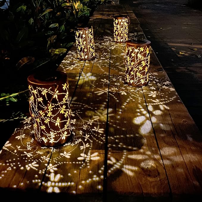 Mothers Day Gifts,Solar Lanterns Outdoor Hanging Lantern Lights, Dragonfly Hollowed-Out Metal Decor Lantern, Waterproof LED Decorative Garden Light - Delicate Garden Decoration for Patio, Yard
