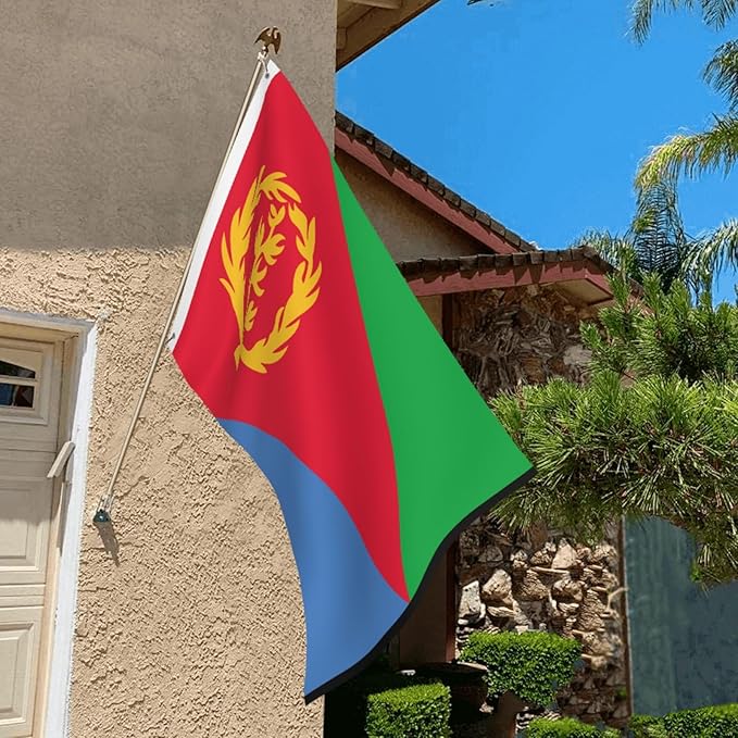 Eritrea Eritrean Flag Garden Yard House 2x3 ft Flags Double Sided Print Banner Indoor Outdoor Party Home Decorations for Boat Dorm House Balcony