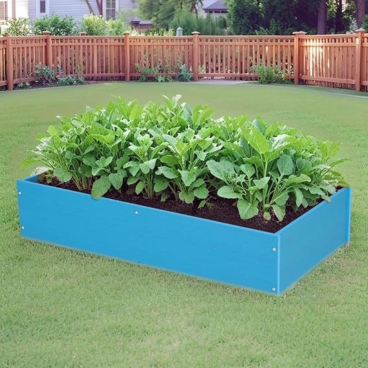 HDPE Raised Garden Bed 47.24 * 24.4 * 9.65 in,Vegetable Planter Bed Outdoor,Elevated Horticulture Planter Bed,Waterproof,Rot-Resistant and Non-Cracking Above Ground Garden Bed(Pacific Blue)